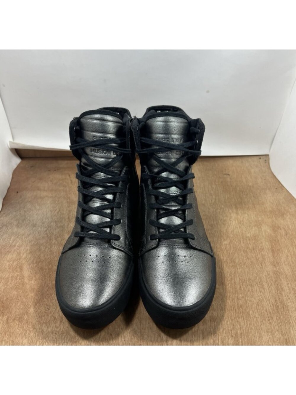 Supra Muska 001 Skytop Gray High Top Lace Up Skate Shoes Men Size 10.5 - Picture 2 of 8